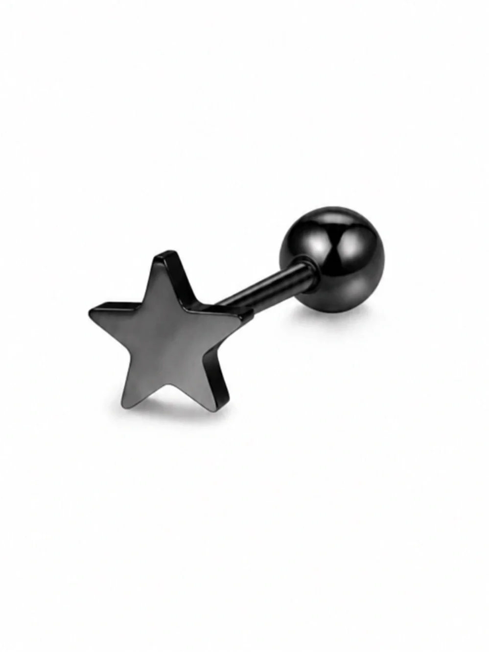 Black Star Cartilage Earring Barbell Stud